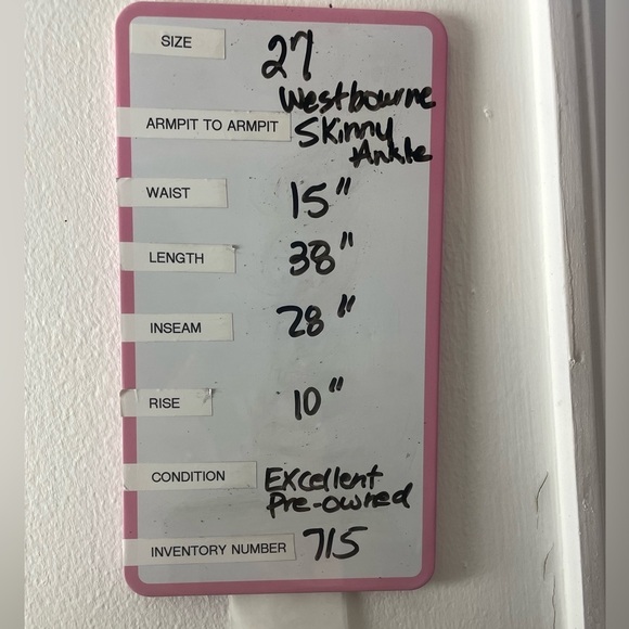 Burberry Brit Dark Smoke Westbourne Skinny Ankle Stretch Jeans Sz 27 W - Picture 4 of 15